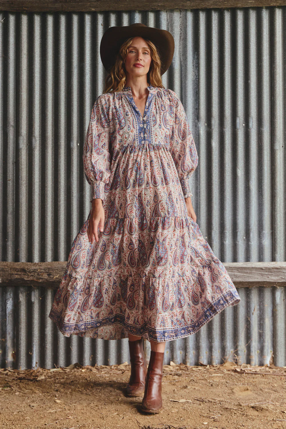 Mirabelle Frill Dress in Kalamkari - Image 6
