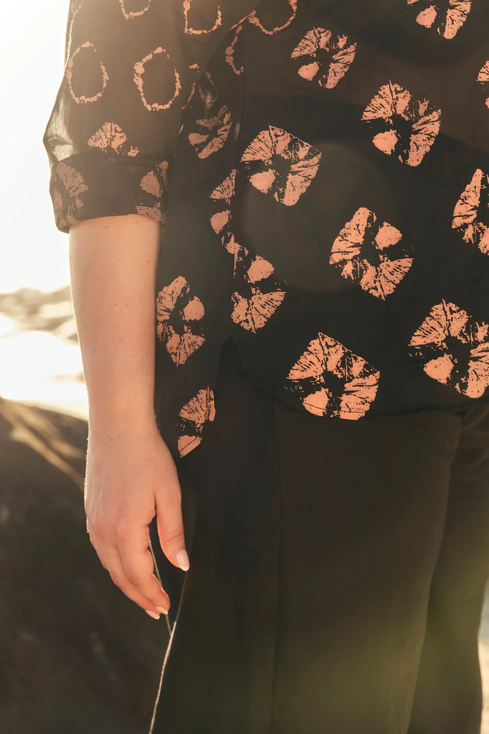 Natalia Cotton Silk Shirt in Stormflower - Image 4