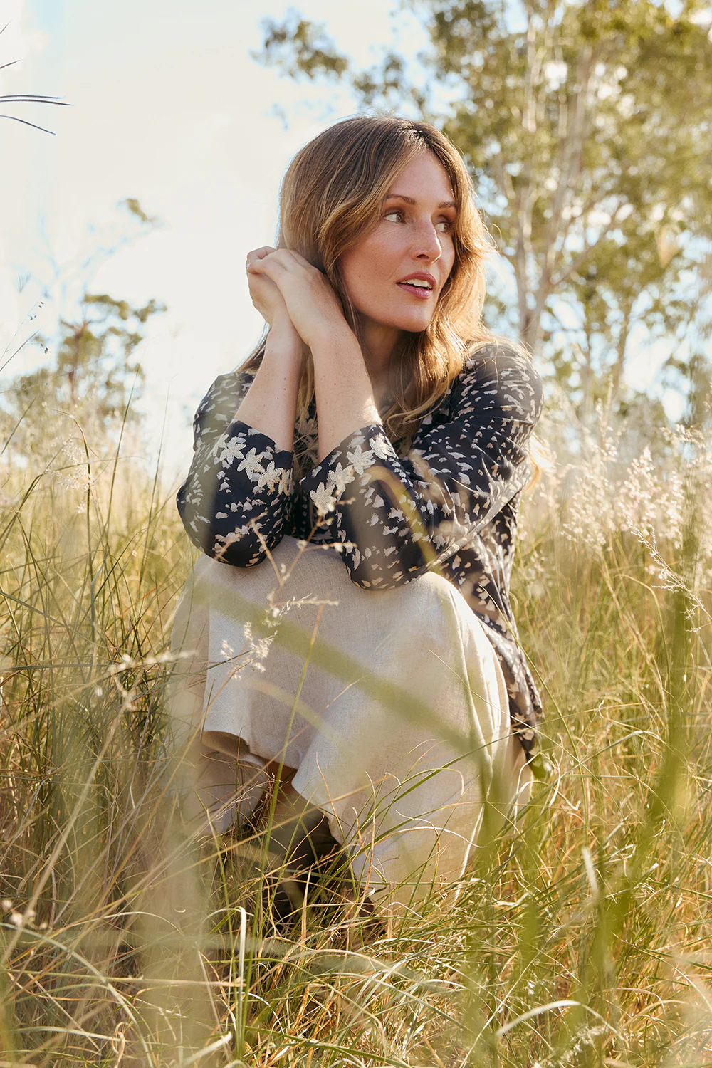Rani Embroidered Blouse in Wild Jasmine - Image 5