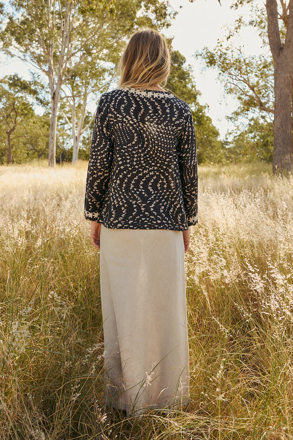 Rani Embroidered Blouse in Wild Jasmine - Image 6