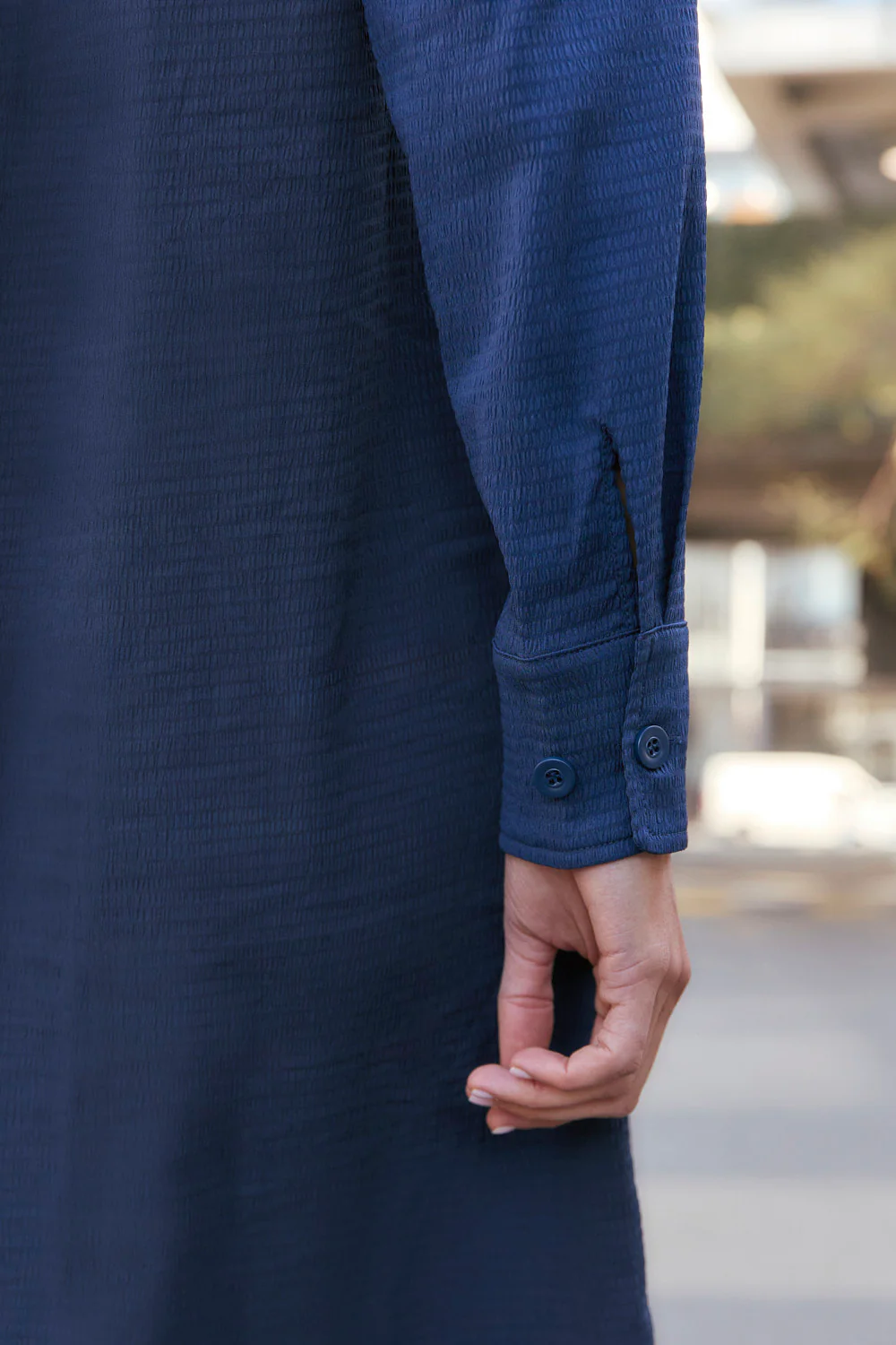 Relaxed Travel Dress in Navy - Image 7