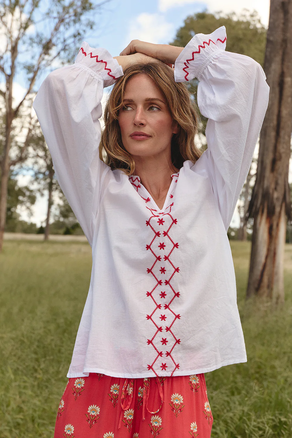 Robin Round Neck Blouse in Palladio - Image 2