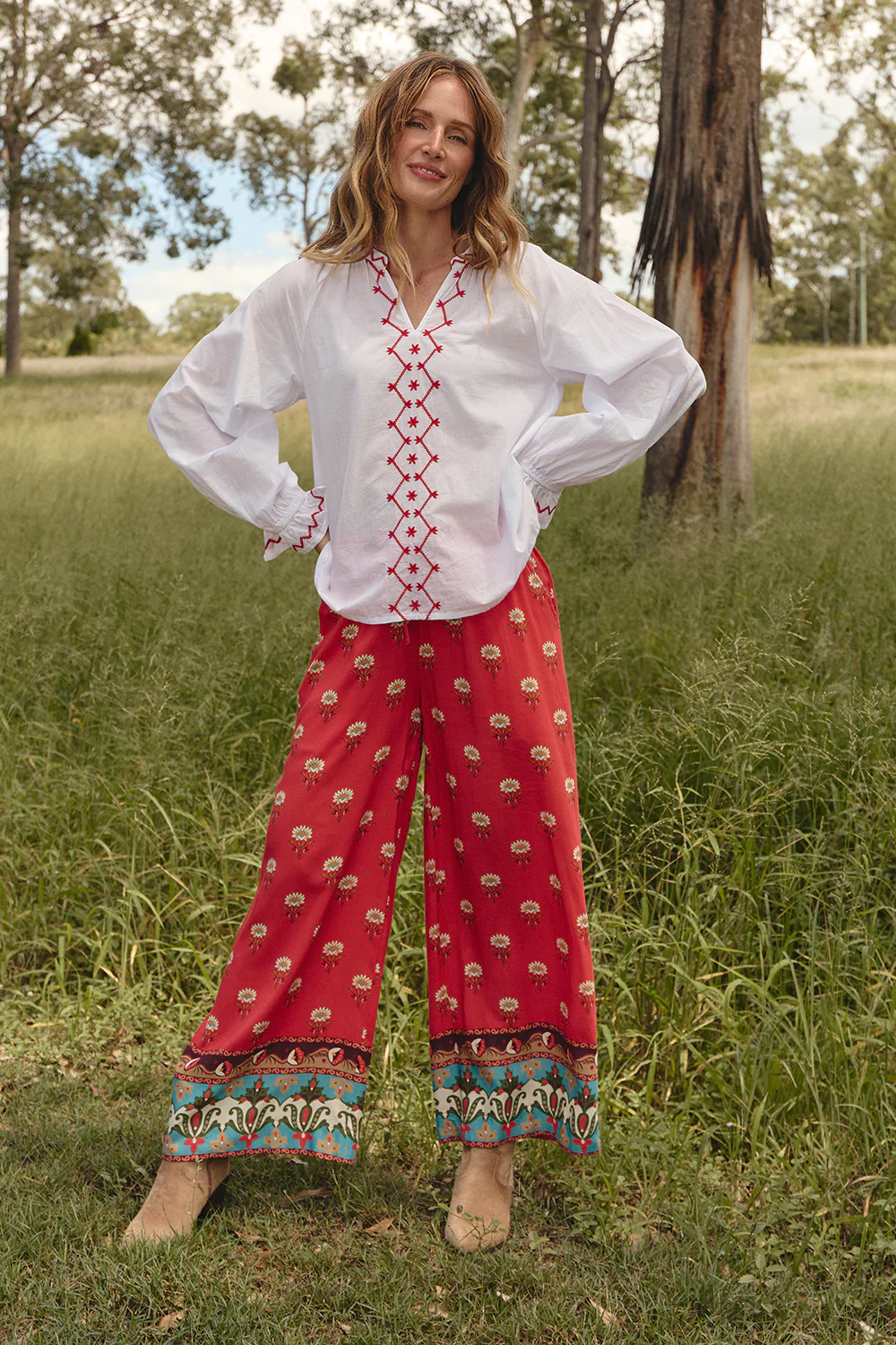 Robin Round Neck Blouse in Palladio - Image 3
