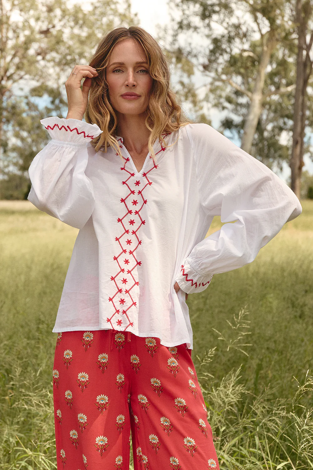 Robin Round Neck Blouse in Palladio - Image 4