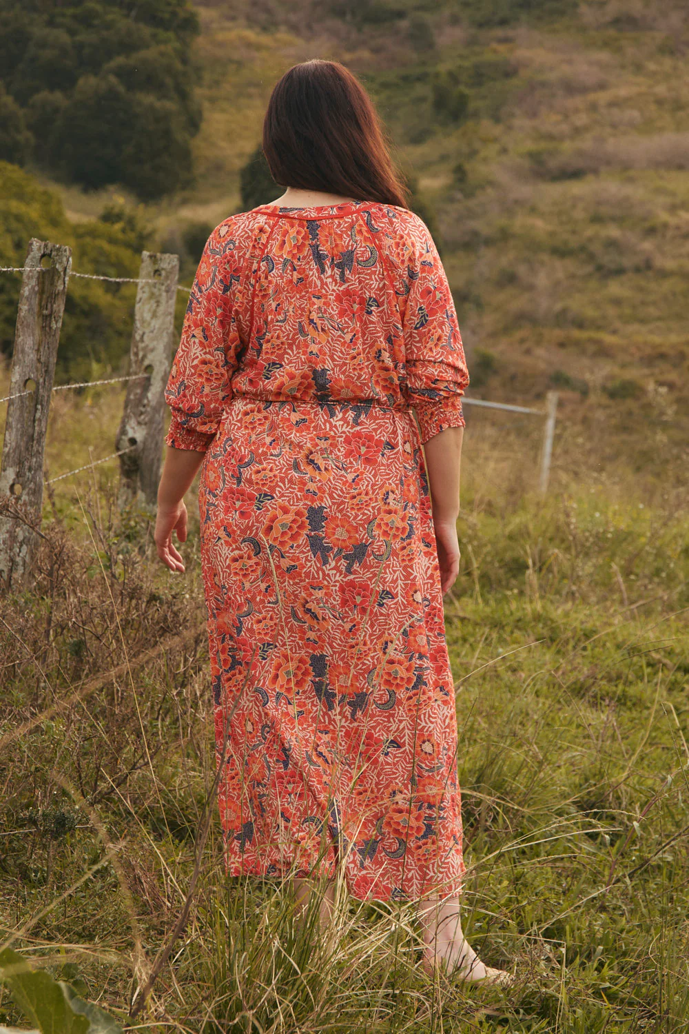 Robin Tunic Dress in Crimson Haze - Image 5