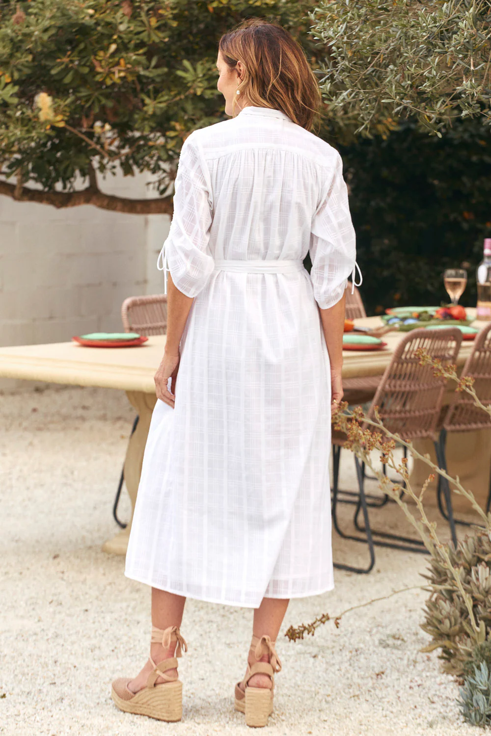 Romi Maxi Dress in White Dobby - Image 6