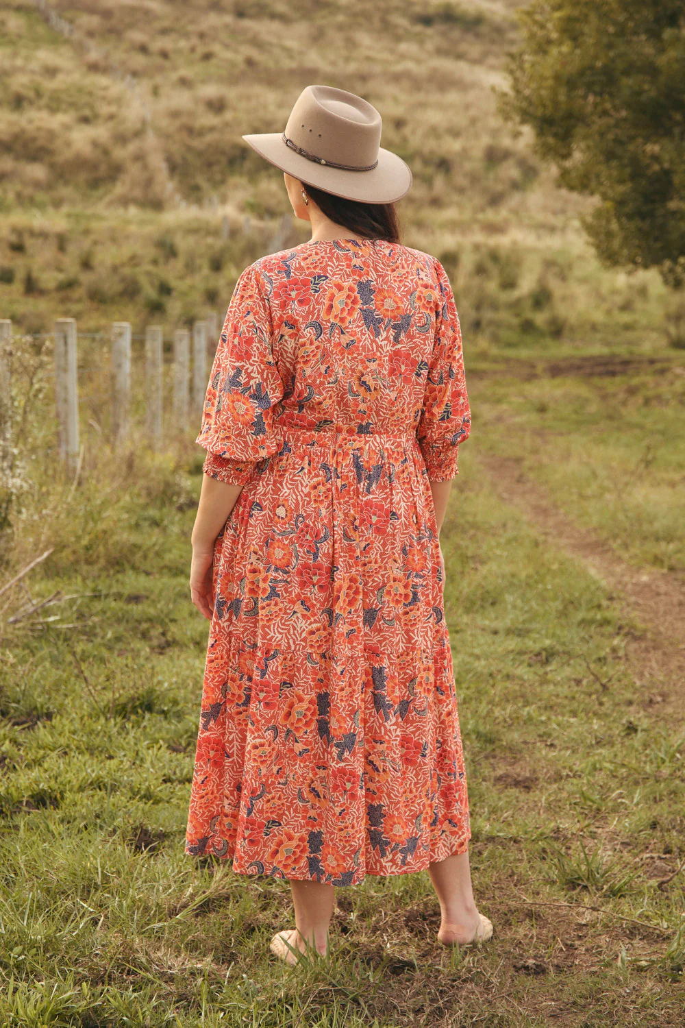 Savelle Long Sleeve Dress in Crimson Haze - Image 5