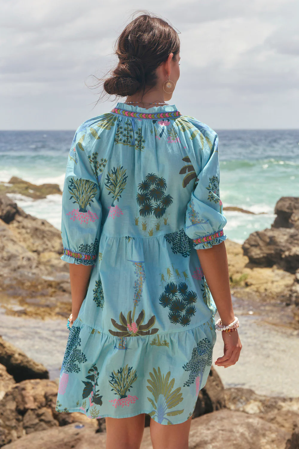 Scout Tiered Dress in Blue Oasis - Image 7
