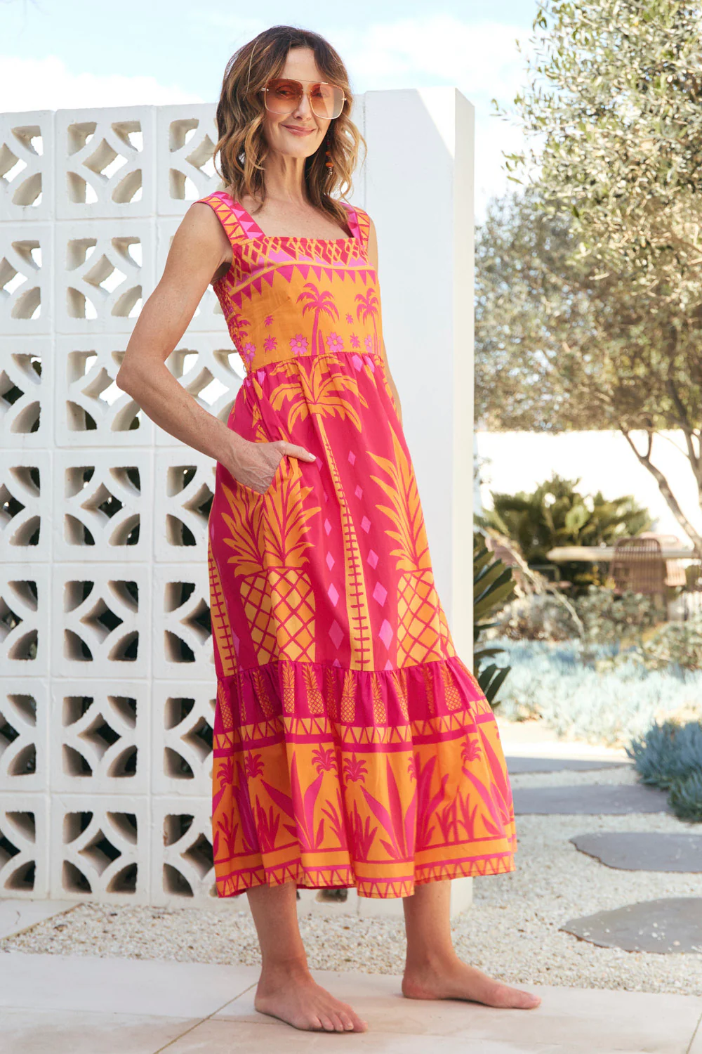 Solene Sun Dress in Tangerina - Image 5