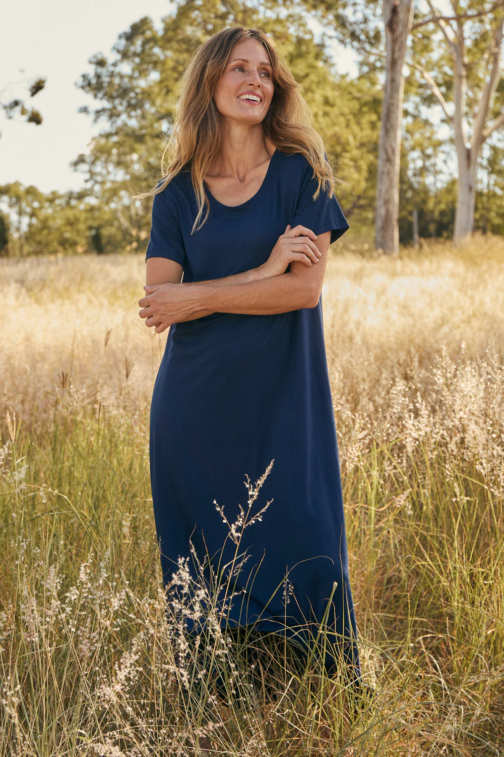 Swing Dress in Navy - Image 2