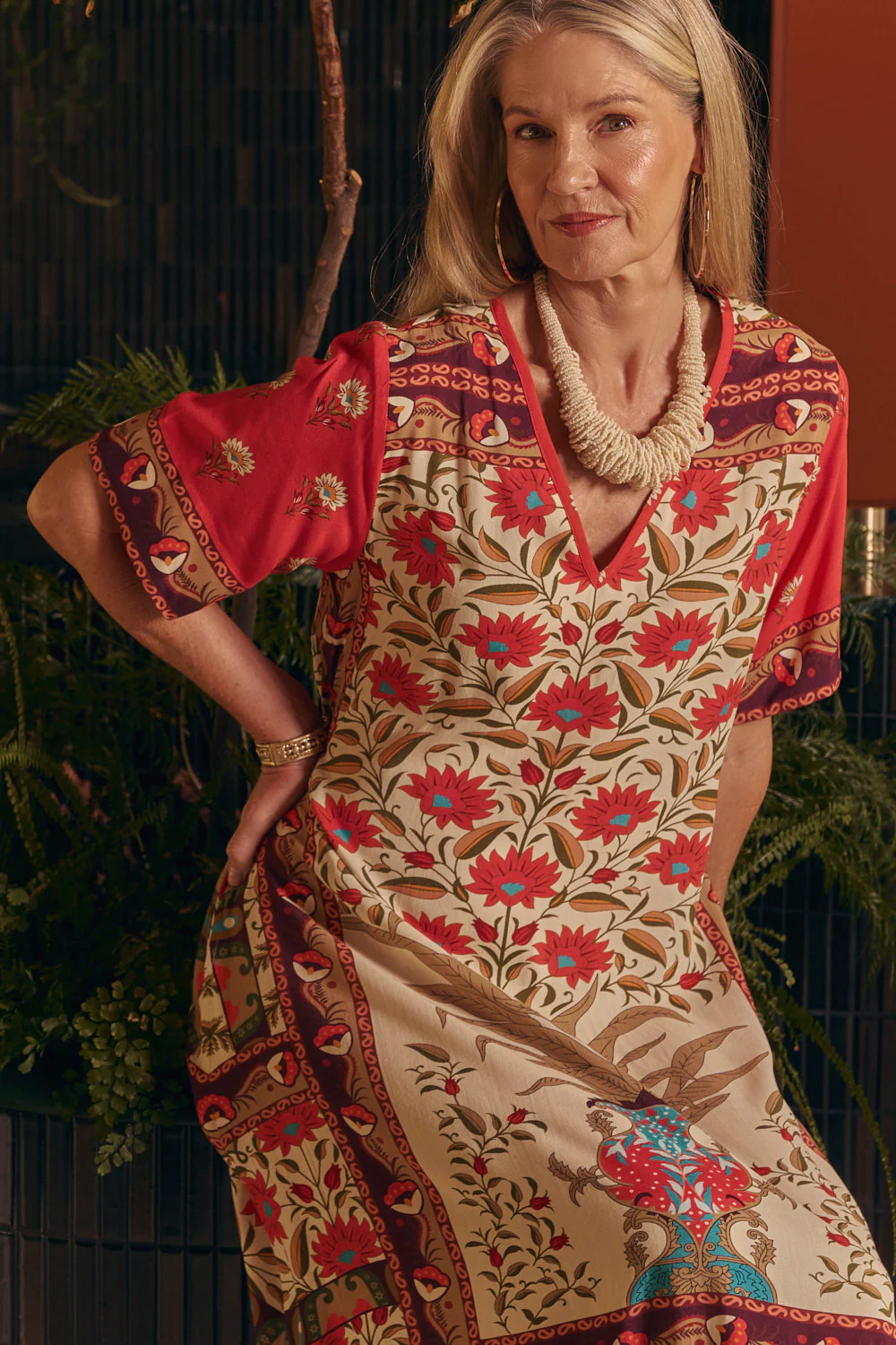 Tamara V-Neck Dress in Palladio - Image 5