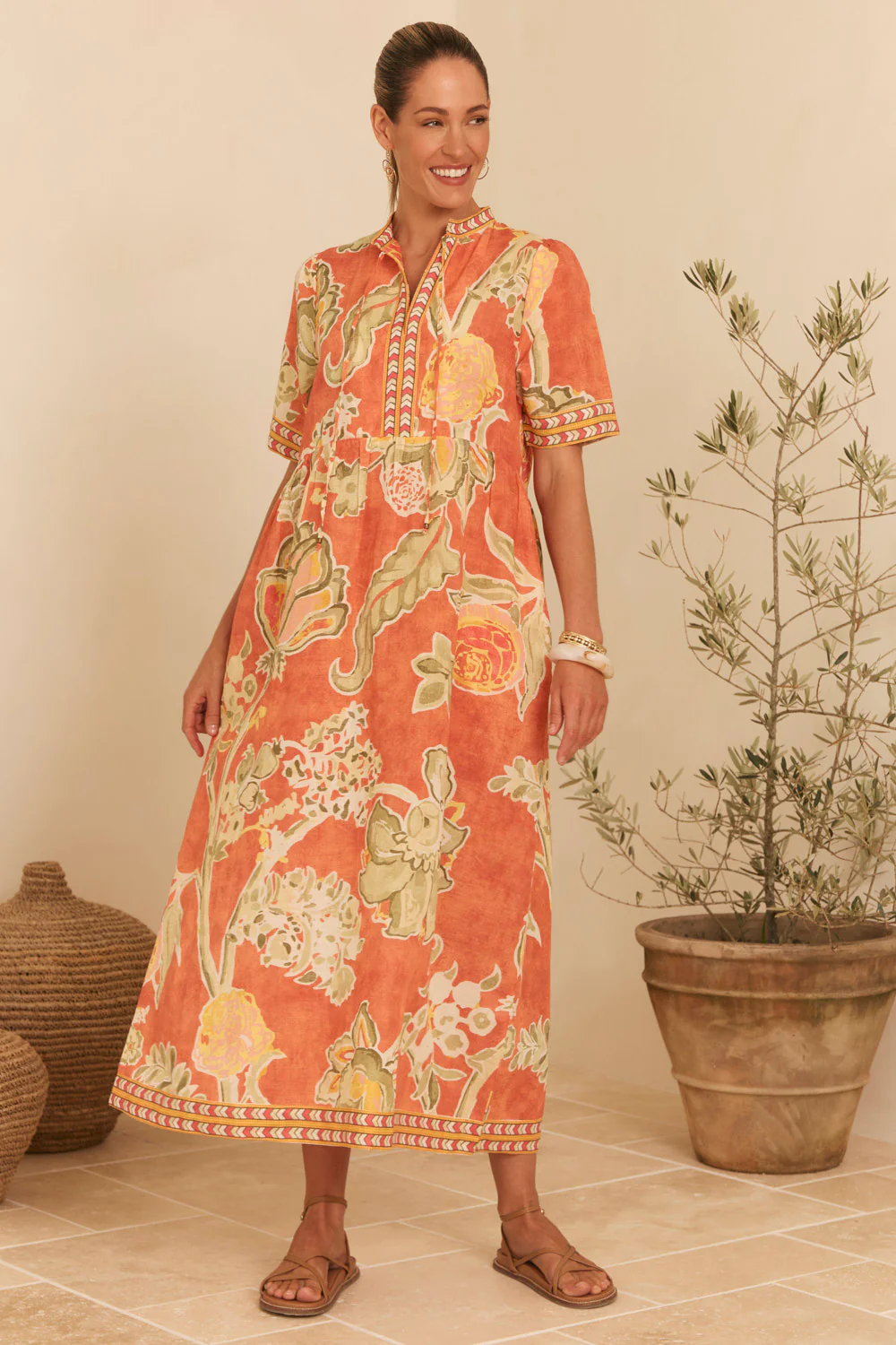 Tanya Short Sleeve Dress in Palampore - Image 3