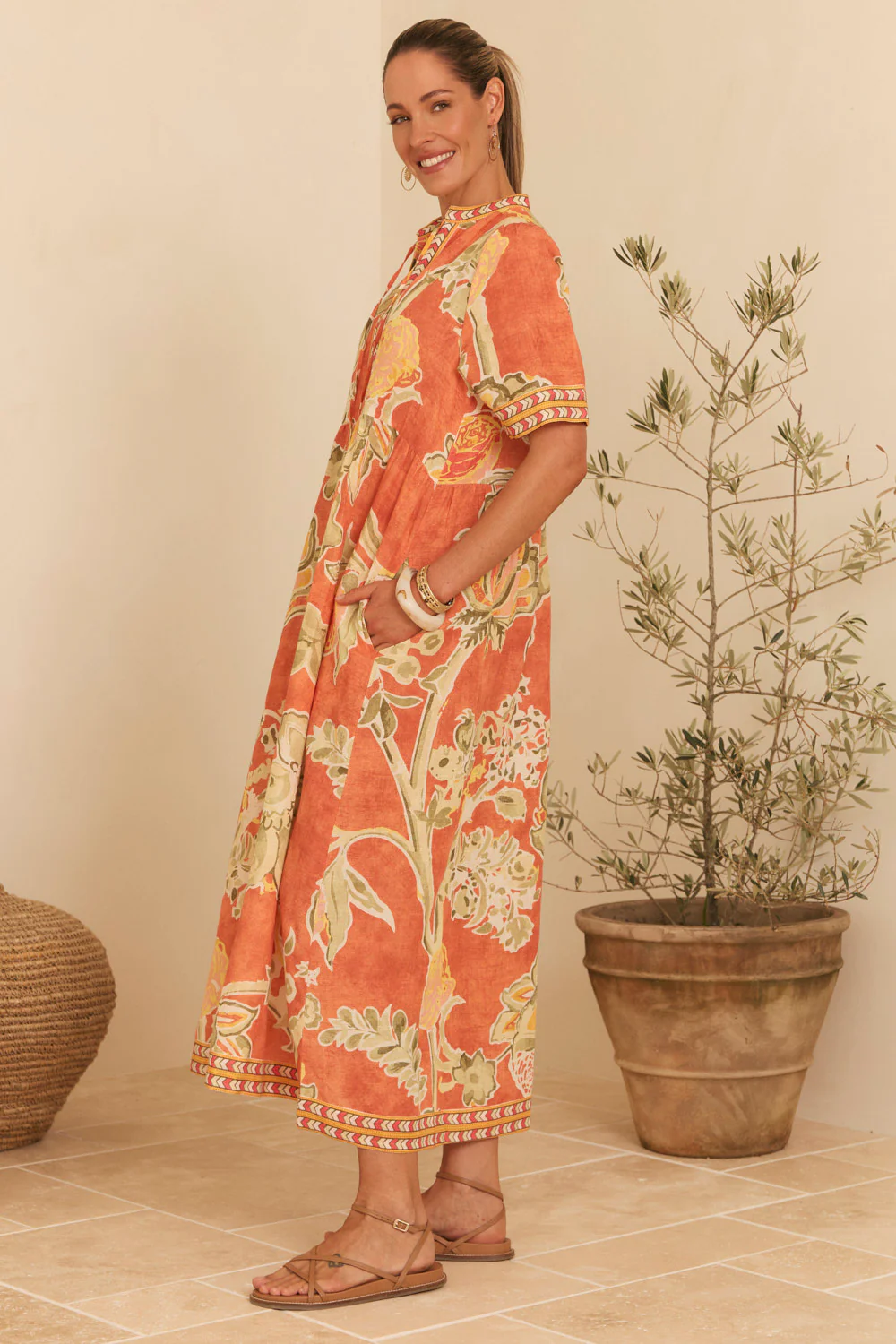 Tanya Short Sleeve Dress in Palampore - Image 4