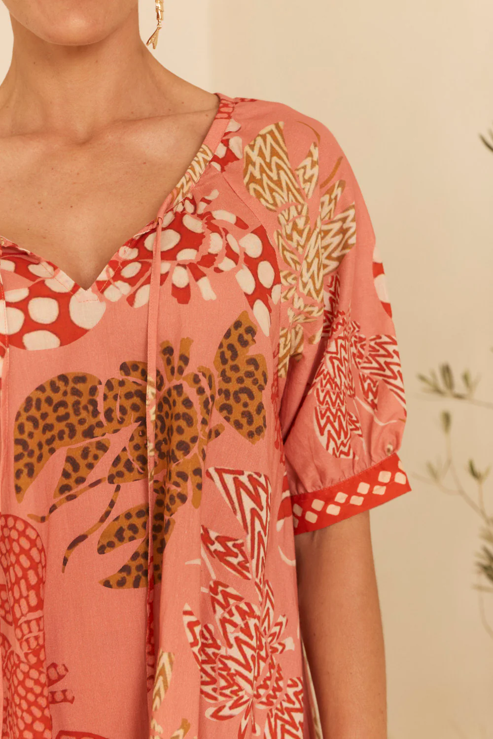 Via Short Billow Dress in Rock Lobster - Image 4