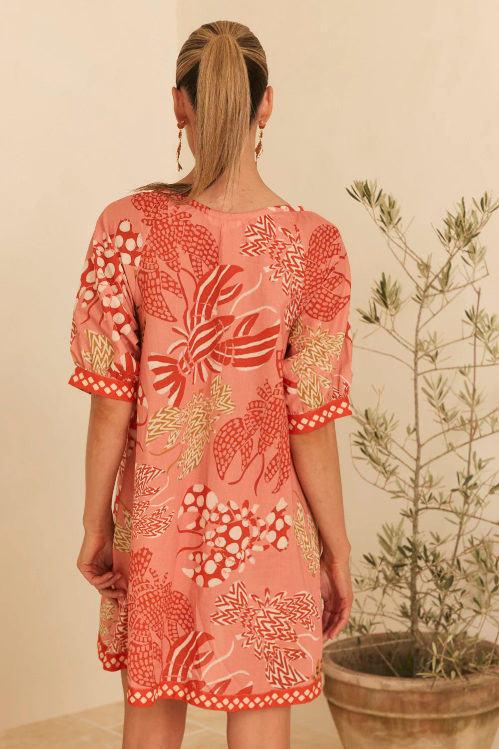 Via Short Billow Dress in Rock Lobster - Image 6