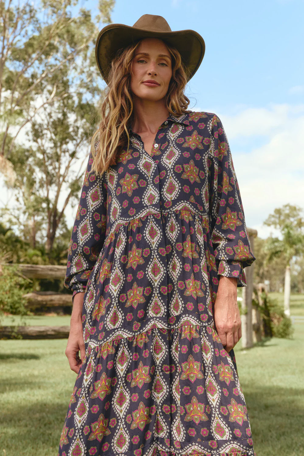 Winslow Button Through Dress in Veloura - Image 6