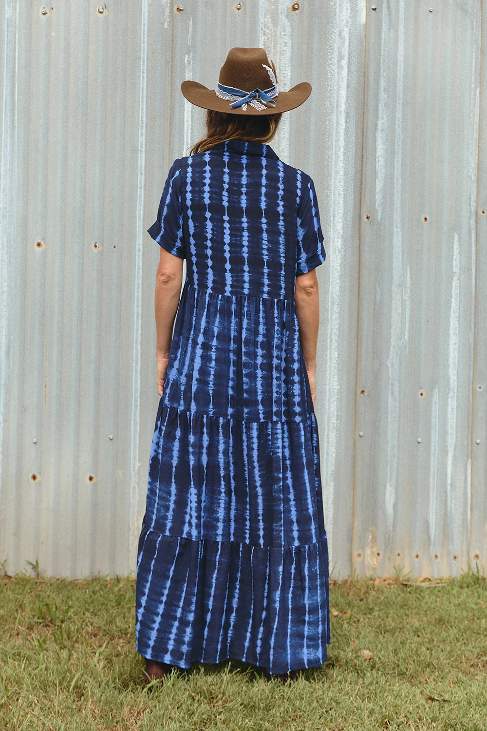Winslow Collared Dress in Shibori Tide - Image 5
