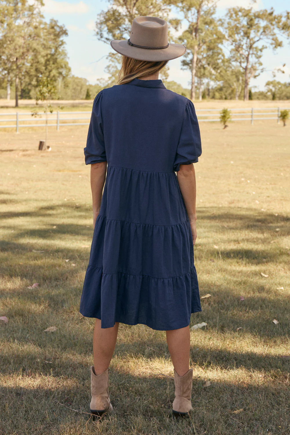 Winslow Knee-Length Dress in Midnight Clay - Image 5