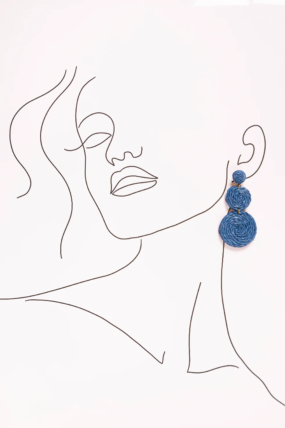 Woven Drop Earrings in Cobalt - Image 2
